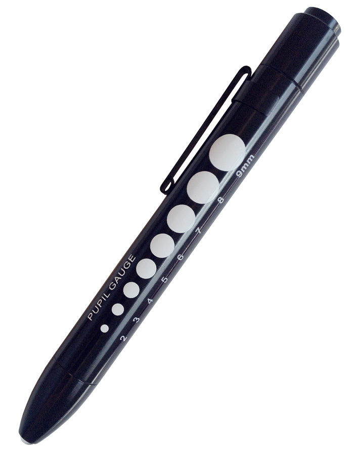 Soft LED Pupil Gauge Penlight Black