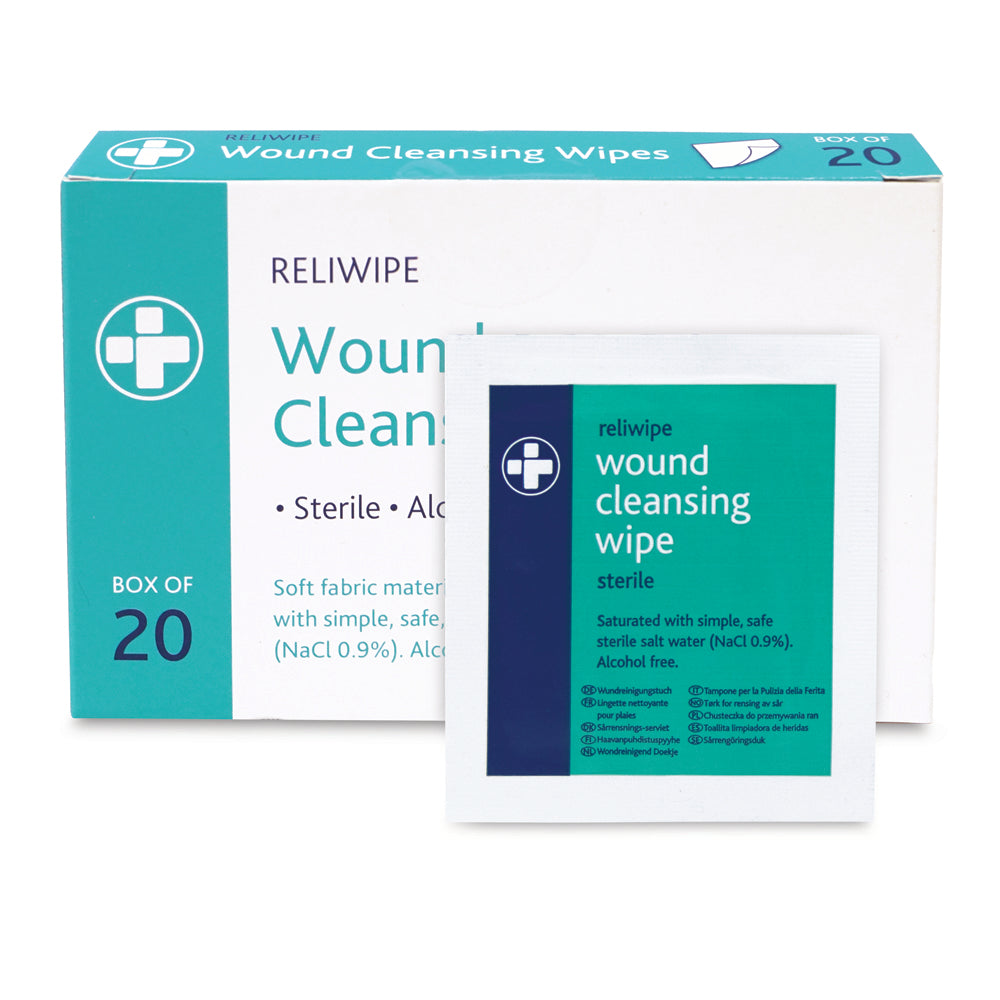 Reliwipes Wound Cleansing Wipes Box of 20