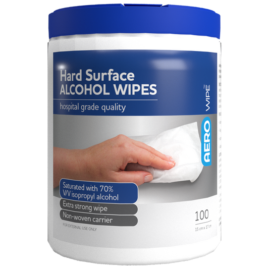AEROWIPE 70% Isopropyl Alcohol Hard Surface Wipes Tub/100