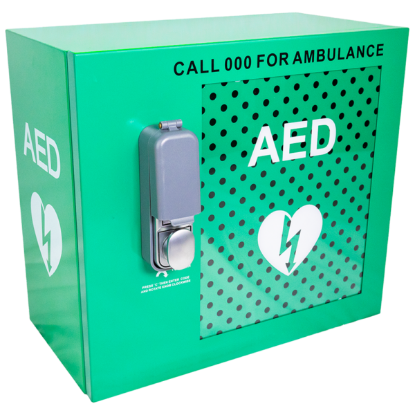 Alarmed Outdoor AED Cabinet with Lock 48 x 47 x 31cm