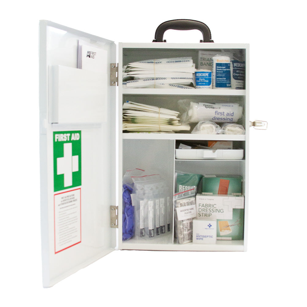 Steel Wall Cabinet 2F - White with handle - 44cm x 28cm x 15cm