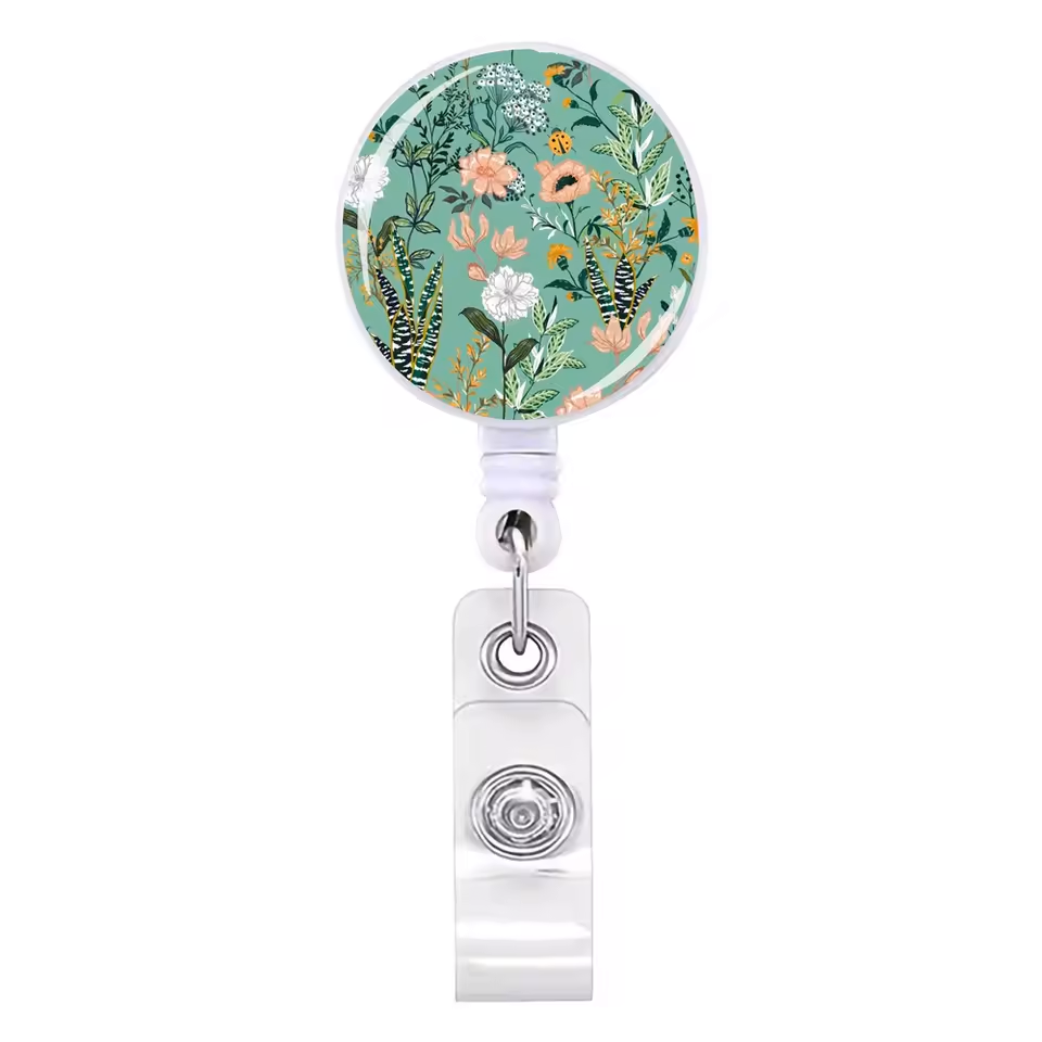 Floral Retractable Badge Reel - Various Styles