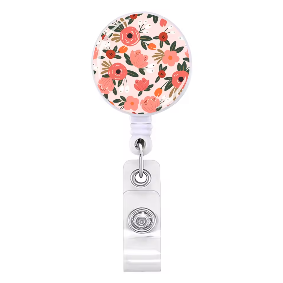Floral Retractable Badge Reel - Various Styles