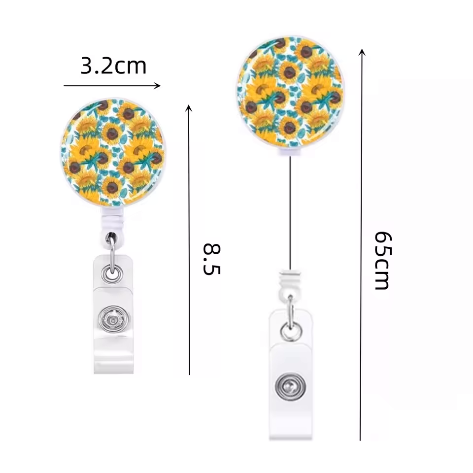 Floral Retractable Badge Reel - Various Styles