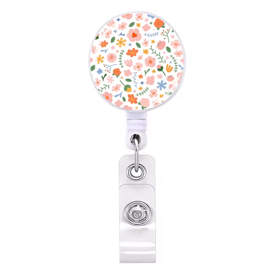 Floral Retractable Badge Reel - Various Styles