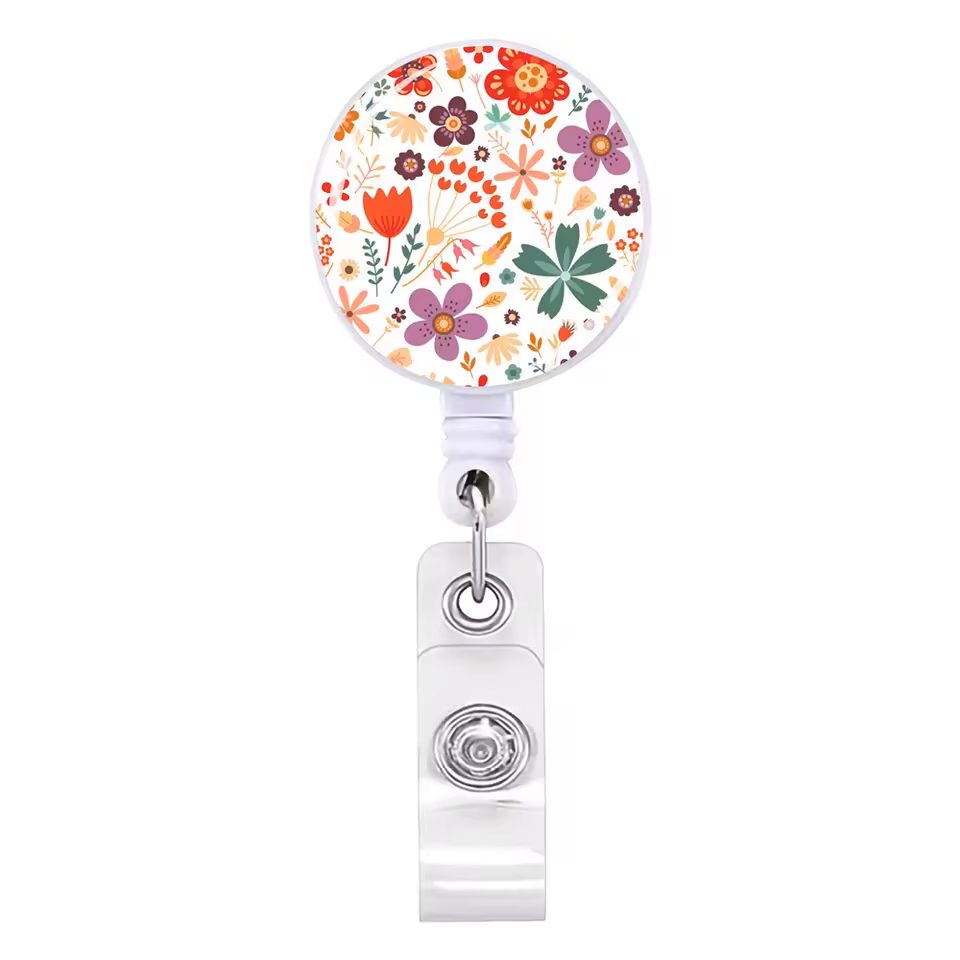 Floral Retractable Badge Reel - Various Styles