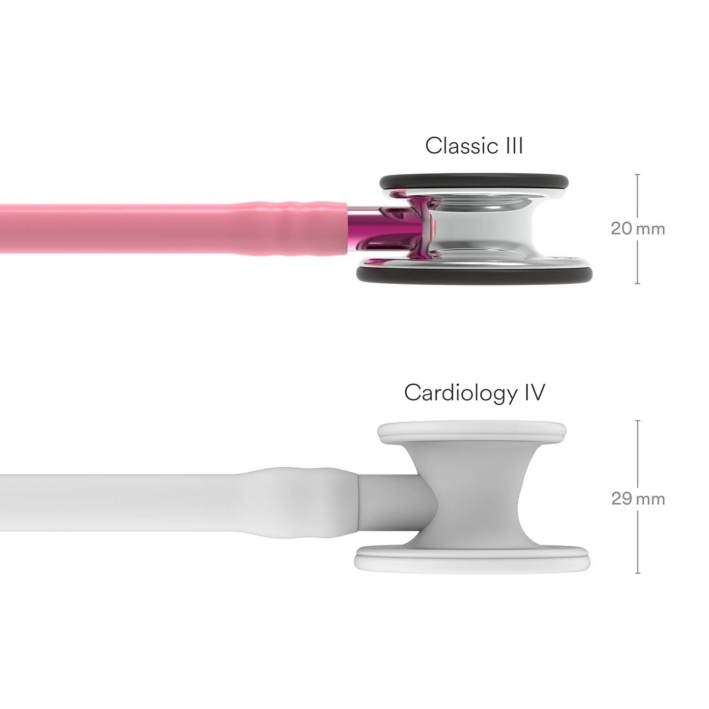 Littmann Classic III Monitoring Stethoscope: Mirror & Pearl Pink - Pink Stem 5962