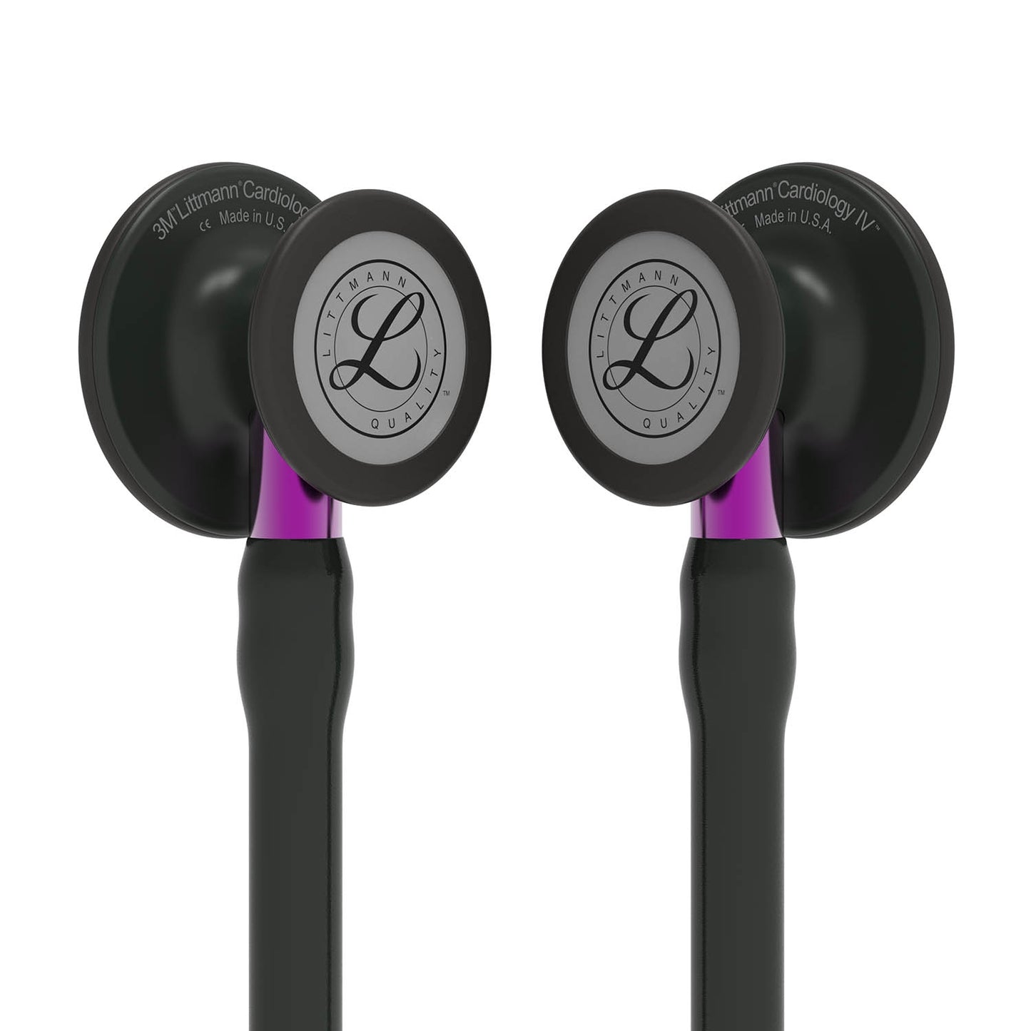 Littmann Cardiology IV Diagnostic Stethoscope: Black & Black - Violet Stem 6203