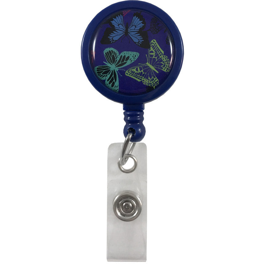 Retracteze™ ID Holder Butterflies Navy