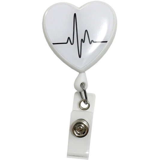 Retracteze™ ID Holder EKG Heart white