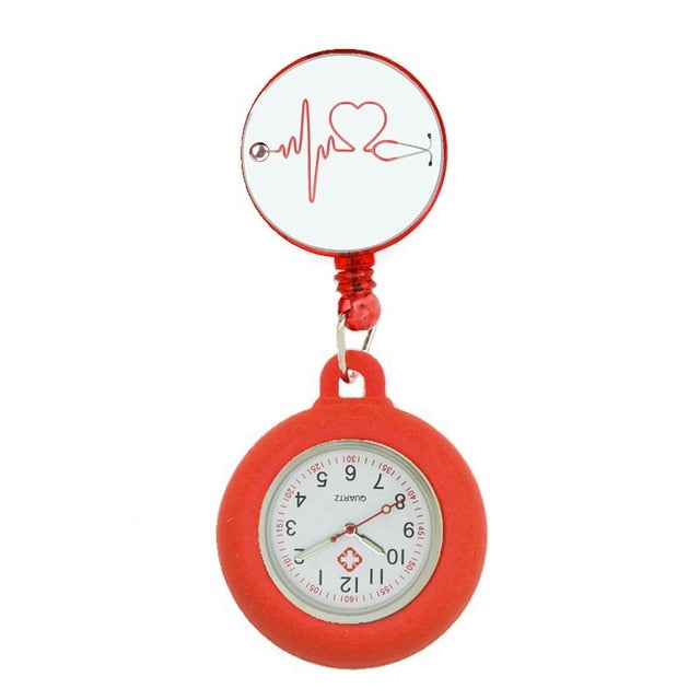 Nurses Fob Watch - Red Heart