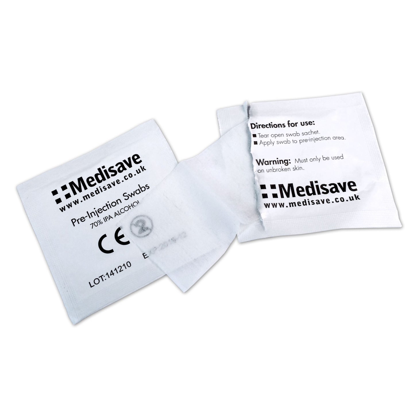 Medisave Professional 70% Alcohol IPA Pre-Injection Swabs x 100