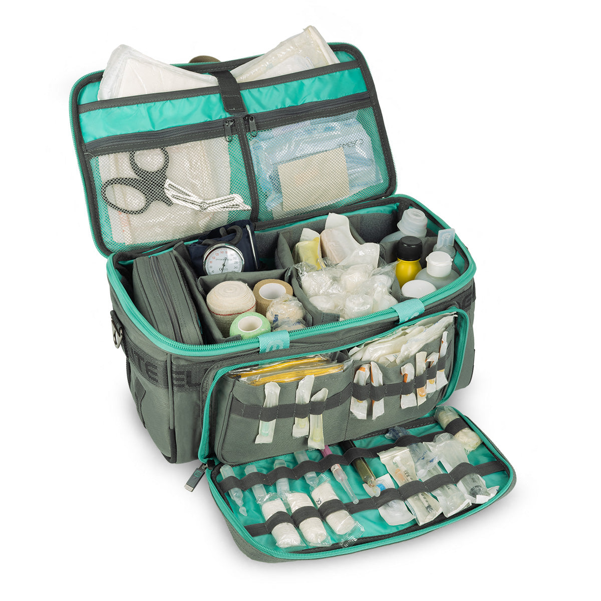 Elite Lightweight Medical Bag - Grey and Aqua