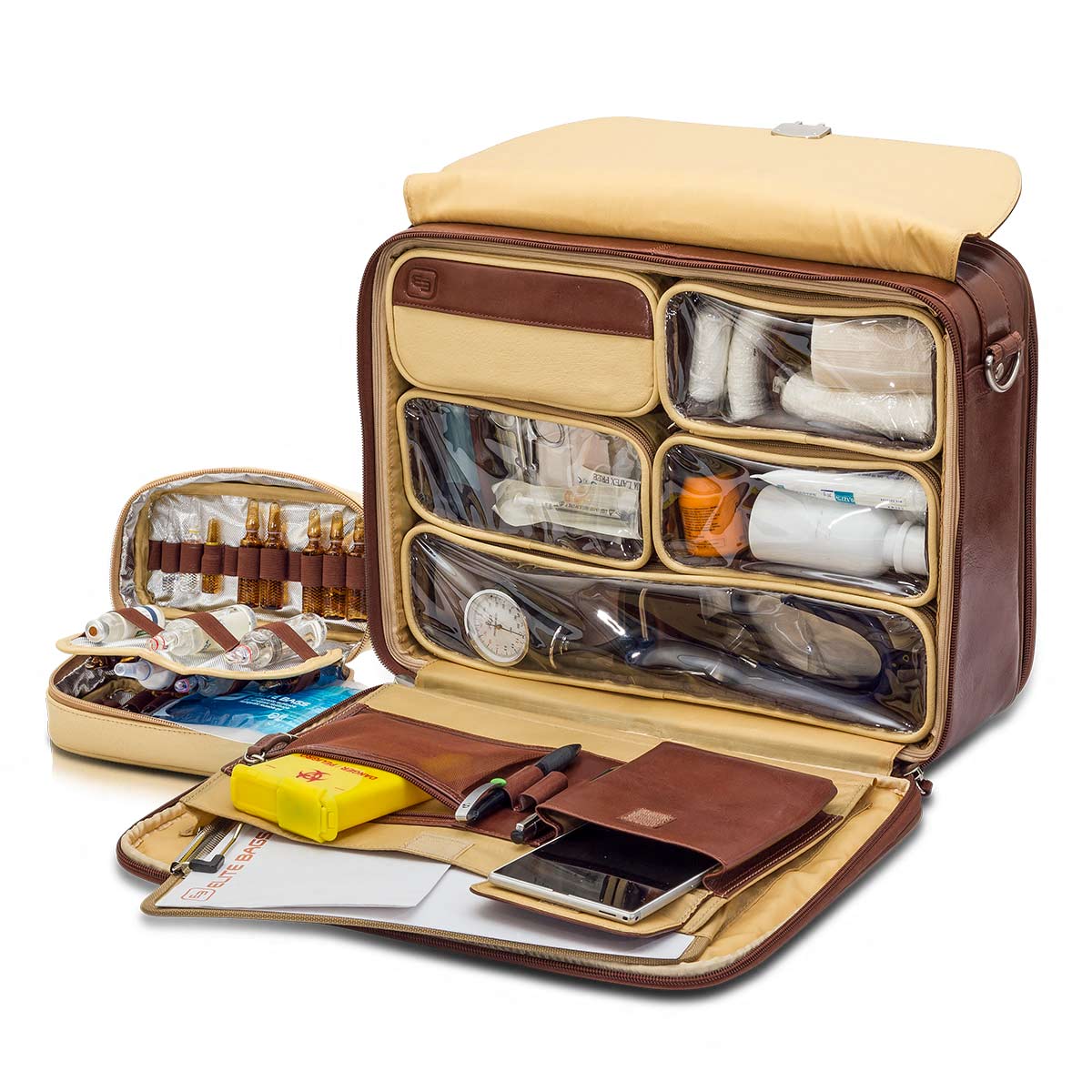 Elite Doctors Bag - Brown Leather