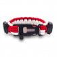 WRIST'S Rescue Fluorescent Bracelet - Paracord - Red & White