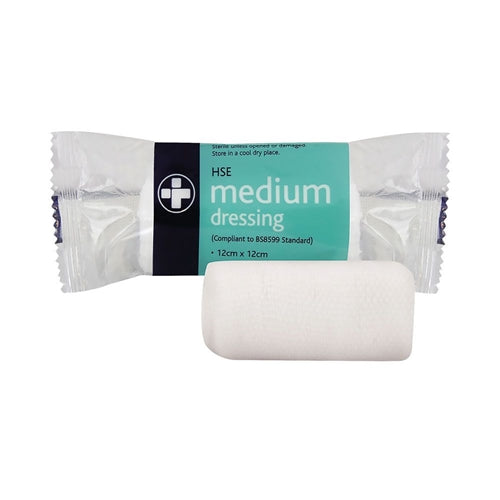 Medium HSE dressing 12cm x 12cm sterile unboxed