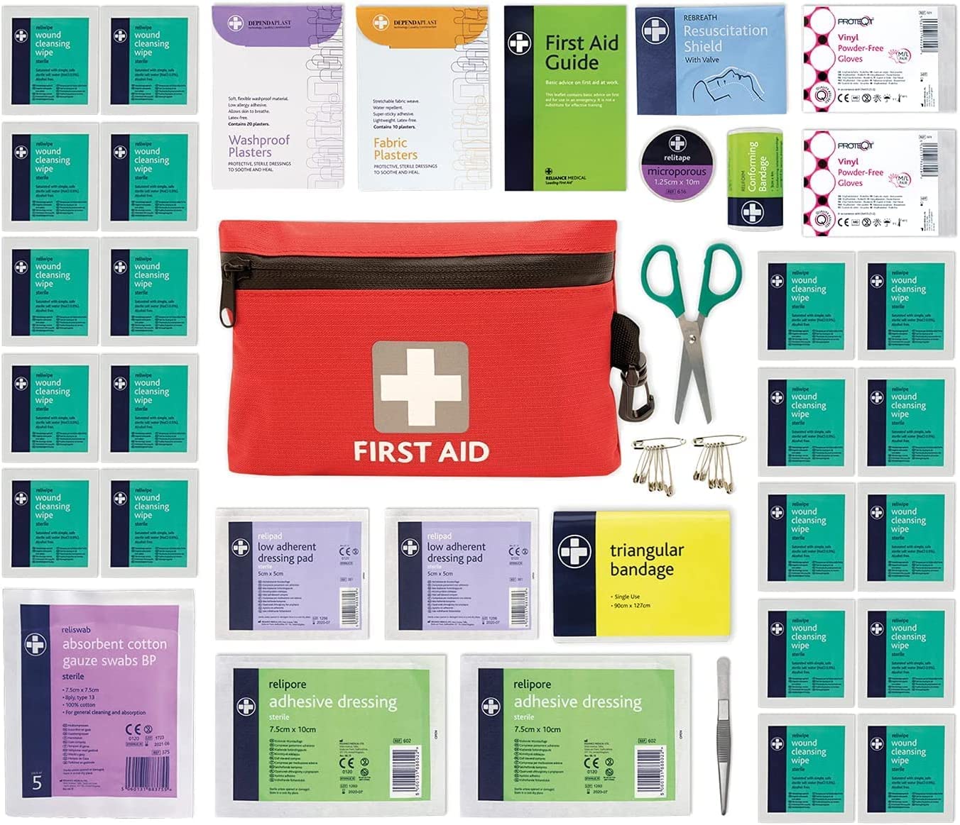 Plaster Storage First Aid Lewis-Plast Small 'All Purpose' 92 Piece First Aid Kit