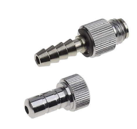 Tube connectors part I short + part II long, chrome plated