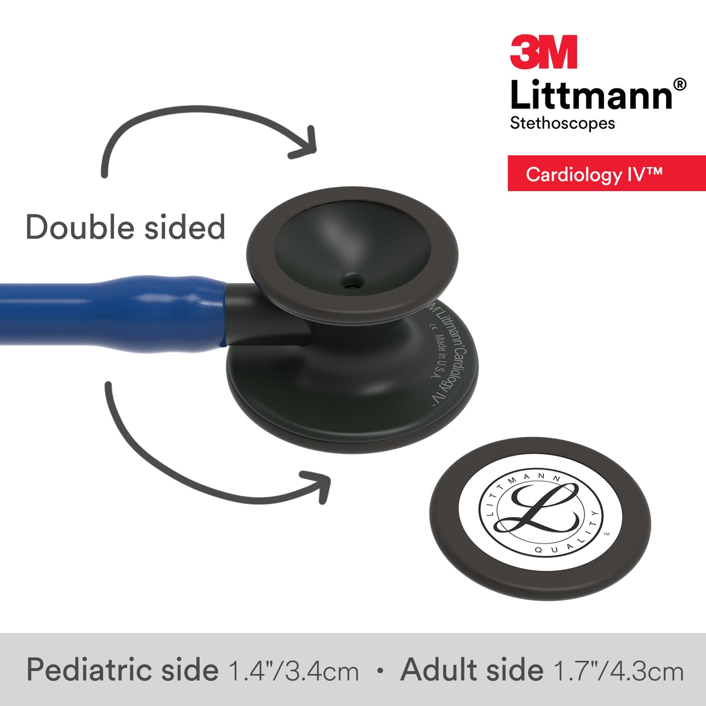 Littmann Cardiology IV Diagnostic Stethoscope: Black & Navy - Black Stem 6168