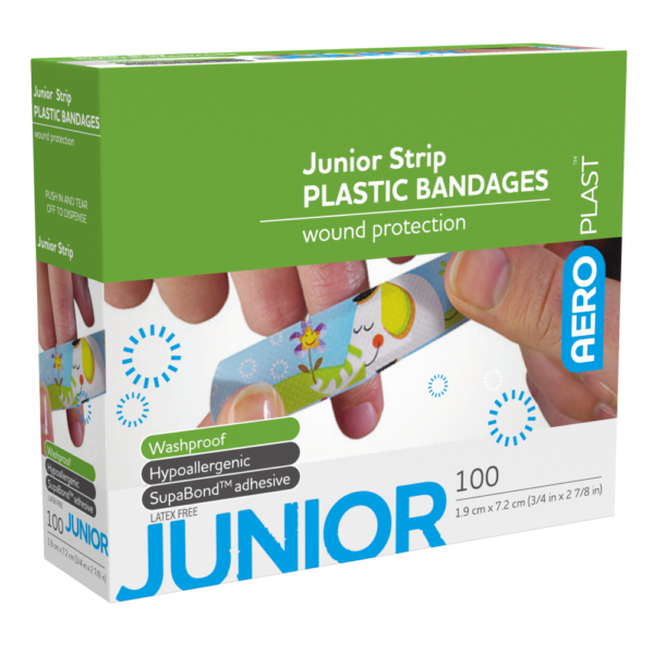 AEROPLAST Plastic Junior Strip 7.2 x 1.9cm Box/100