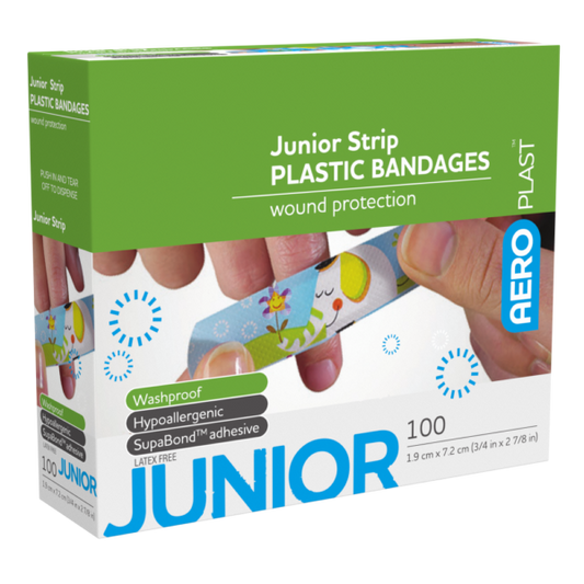 AEROPLAST Plastic Junior Strip 7.2 x 1.9cm Box/100
