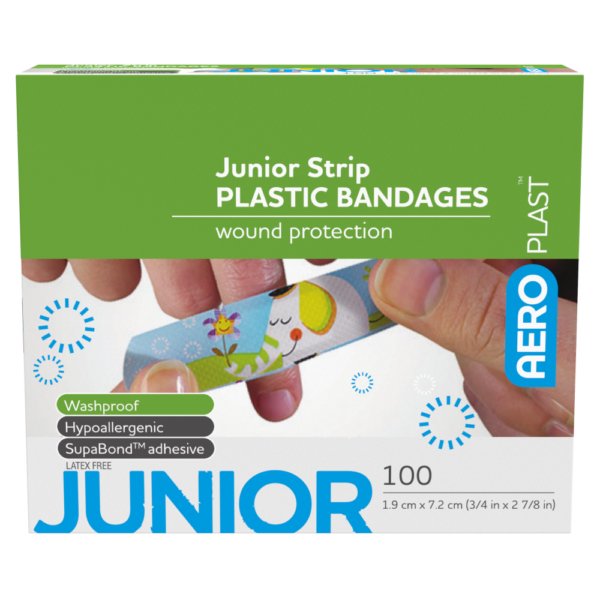 AEROPLAST Plastic Junior Strip 7.2 x 1.9cm Box/100