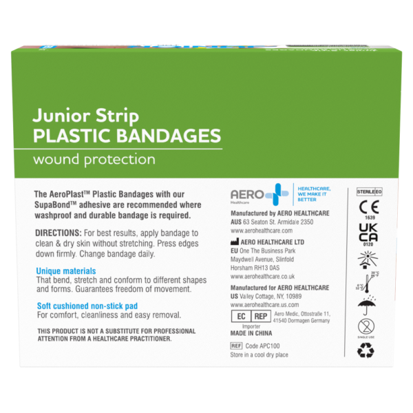 AEROPLAST Plastic Junior Strip 7.2 x 1.9cm Box/100