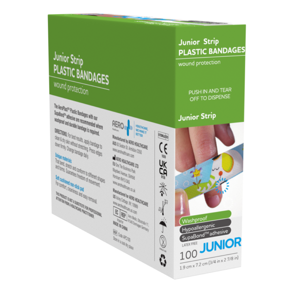 AEROPLAST Plastic Junior Strip 7.2 x 1.9cm Box/100