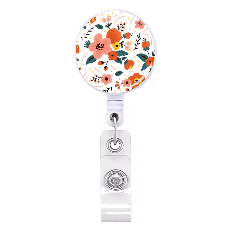 Floral Retractable Badge Reel - Various Styles