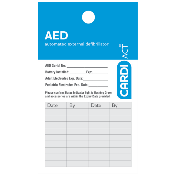 Cardiact AED Test Tag