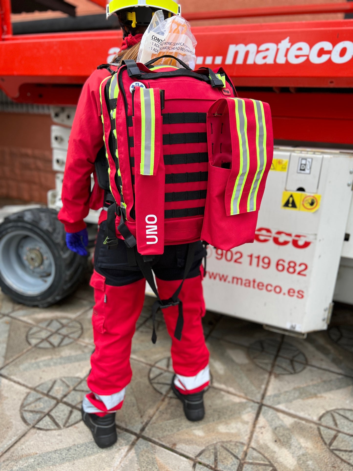 Compact Modular Tactical Backpack Red - Polyester