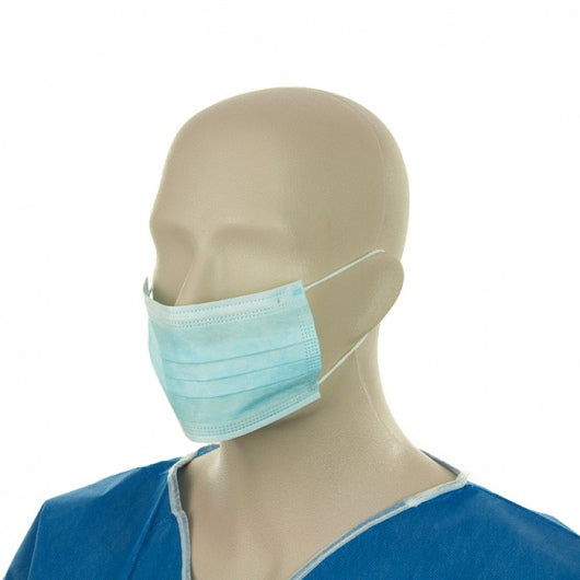 Bastion Surgical Face Mask With Earloops - Blue - Pack of 50