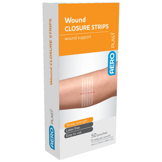 AEROPLAST Wound Closure Strips 3 x 75mm Box/50 (5 strips/card)