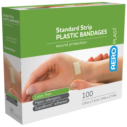 AEROPLAST Plastic Standard Strip 7.2 x 1.9cm Box/100