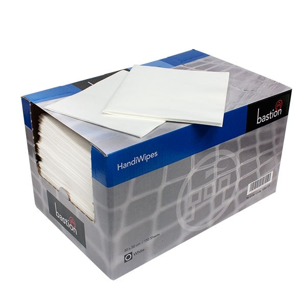 Bastion Dry Handi-Wipes - White - Box Of 150