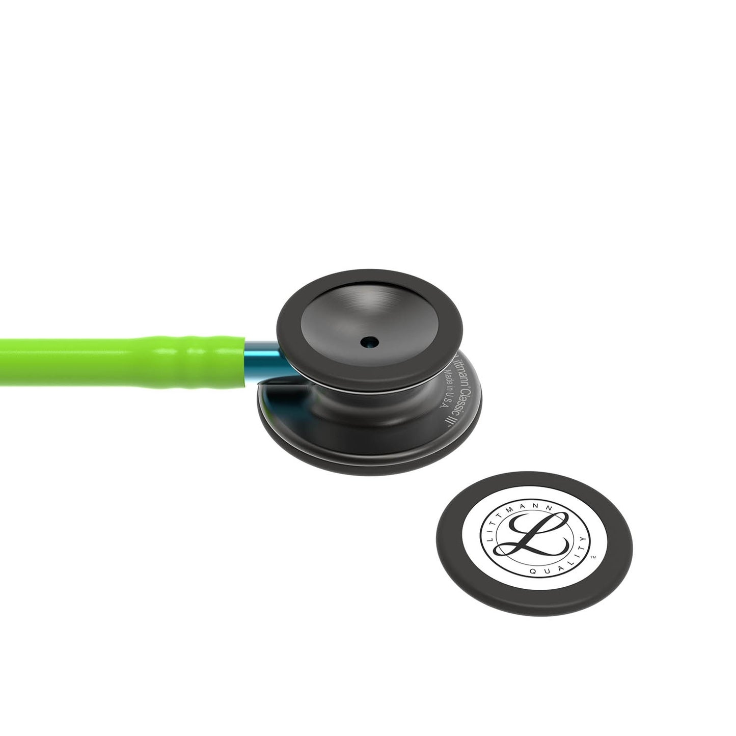 Littmann Classic III Monitoring Stethoscope: Smoke & Lime Green - Blue Stem 5875