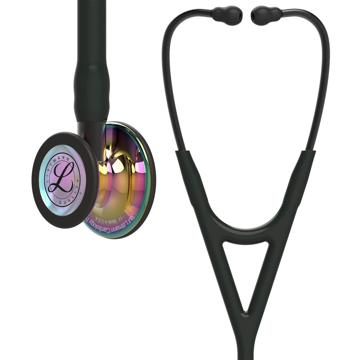 Littmann Cardiology IV Diagnostic Stethoscope: High Polish Rainbow & Black - Smoke Stem 6240