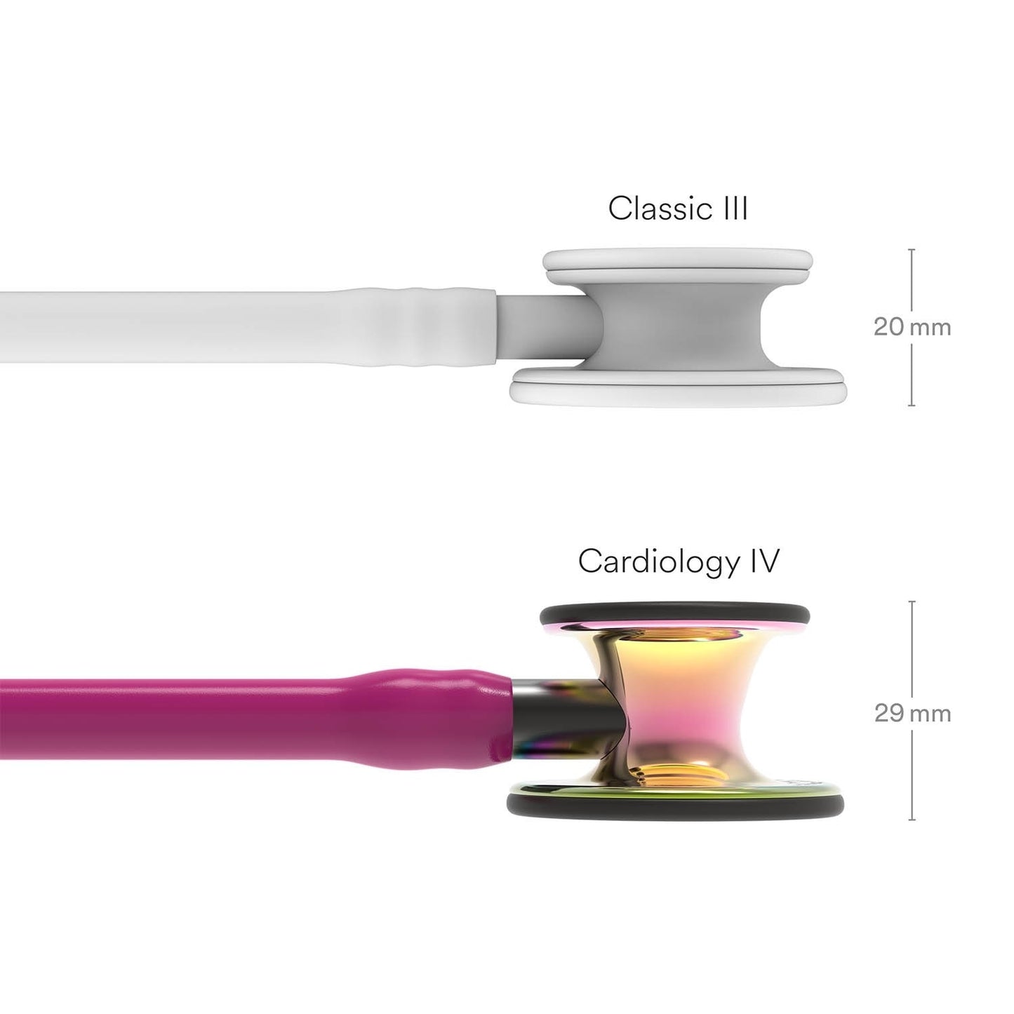 Littmann Cardiology IV Diagnostic Stethoscope: High Polish Rainbow & Raspberry - Smoke Stem 6241