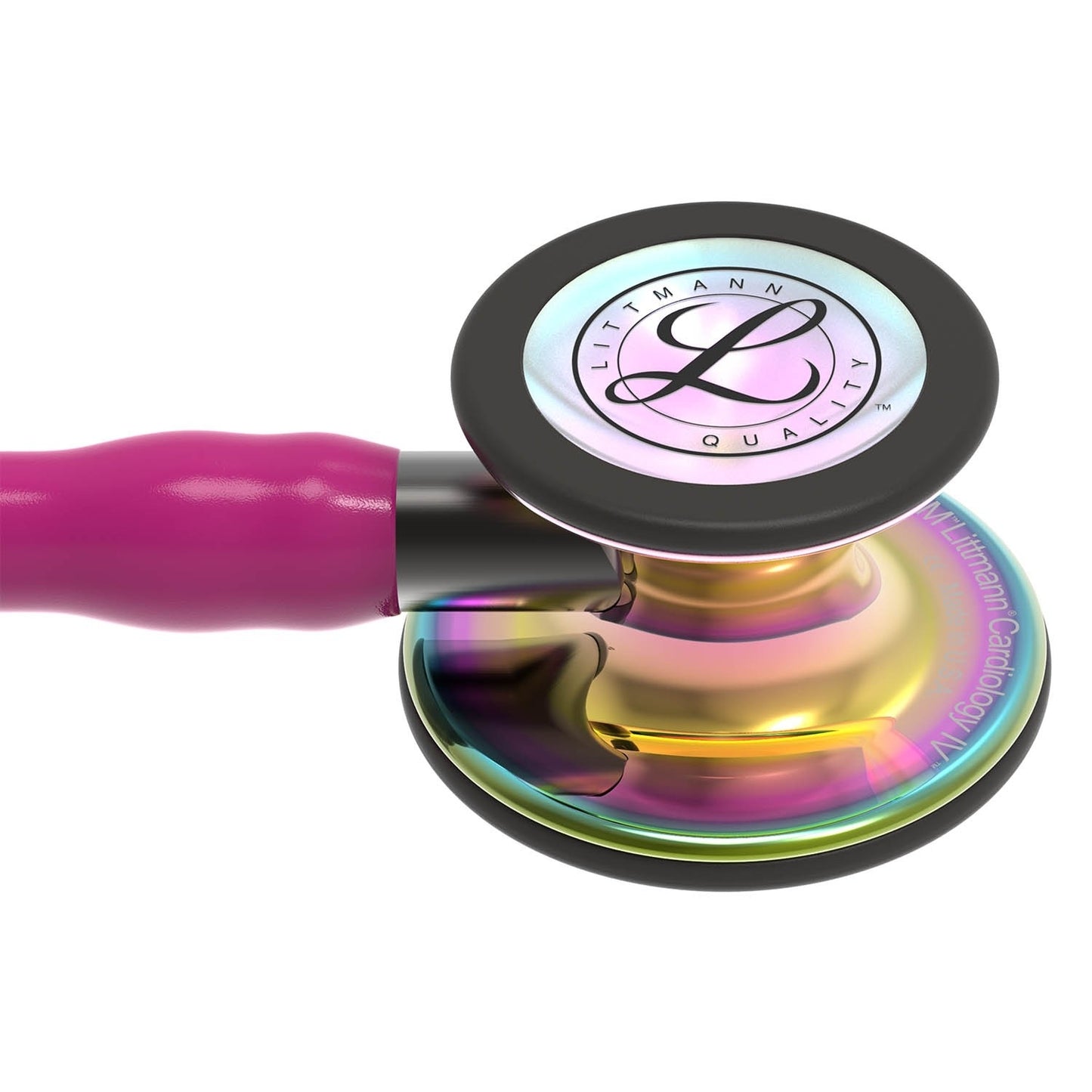 Littmann Cardiology IV Diagnostic Stethoscope: High Polish Rainbow & Raspberry - Smoke Stem 6241