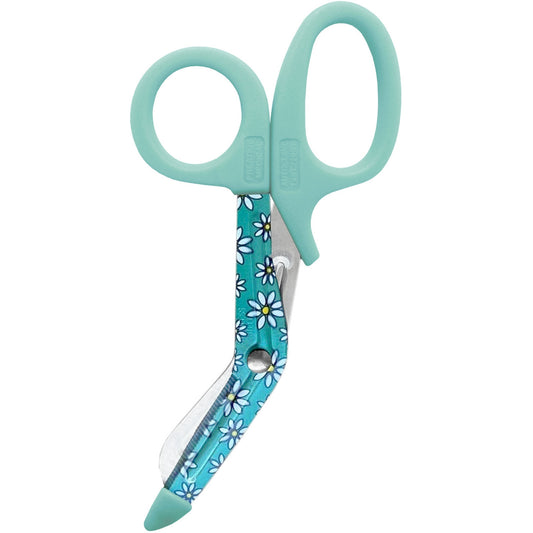 5.5" StyleMate Utility Scissors - Daisies Aqua