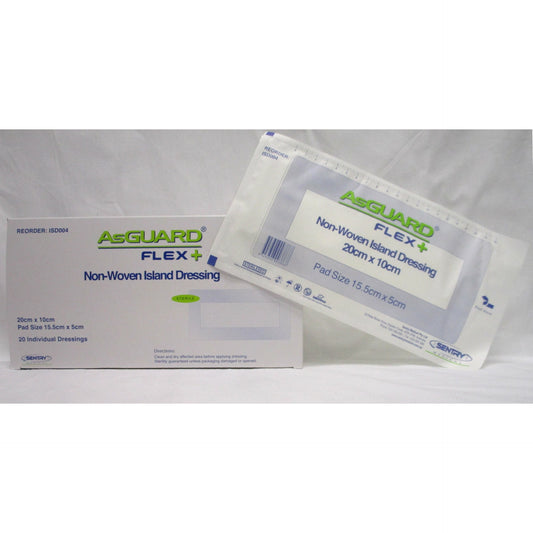 Flex + Island Dressing 20cm x 10cm - 1 Pack of 20